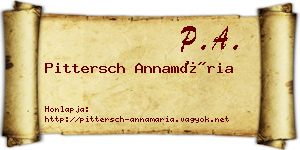 Pittersch Annamária névjegykártya